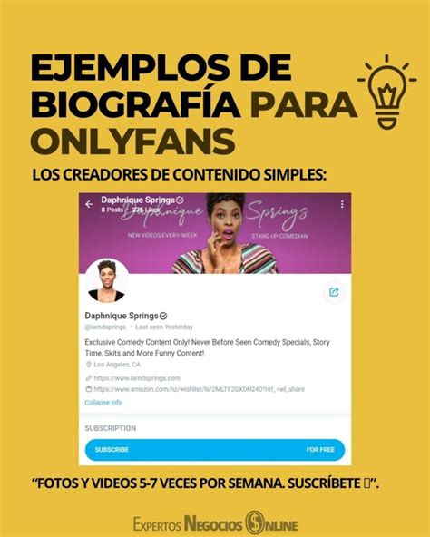 biografia para onlyfans ejemplos|Onlyfans Bio Ideas That REALLY Work & Example。